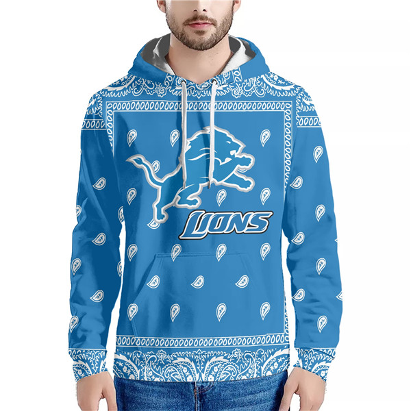 Men's Blue Detroit Lions Pullover Hoodie